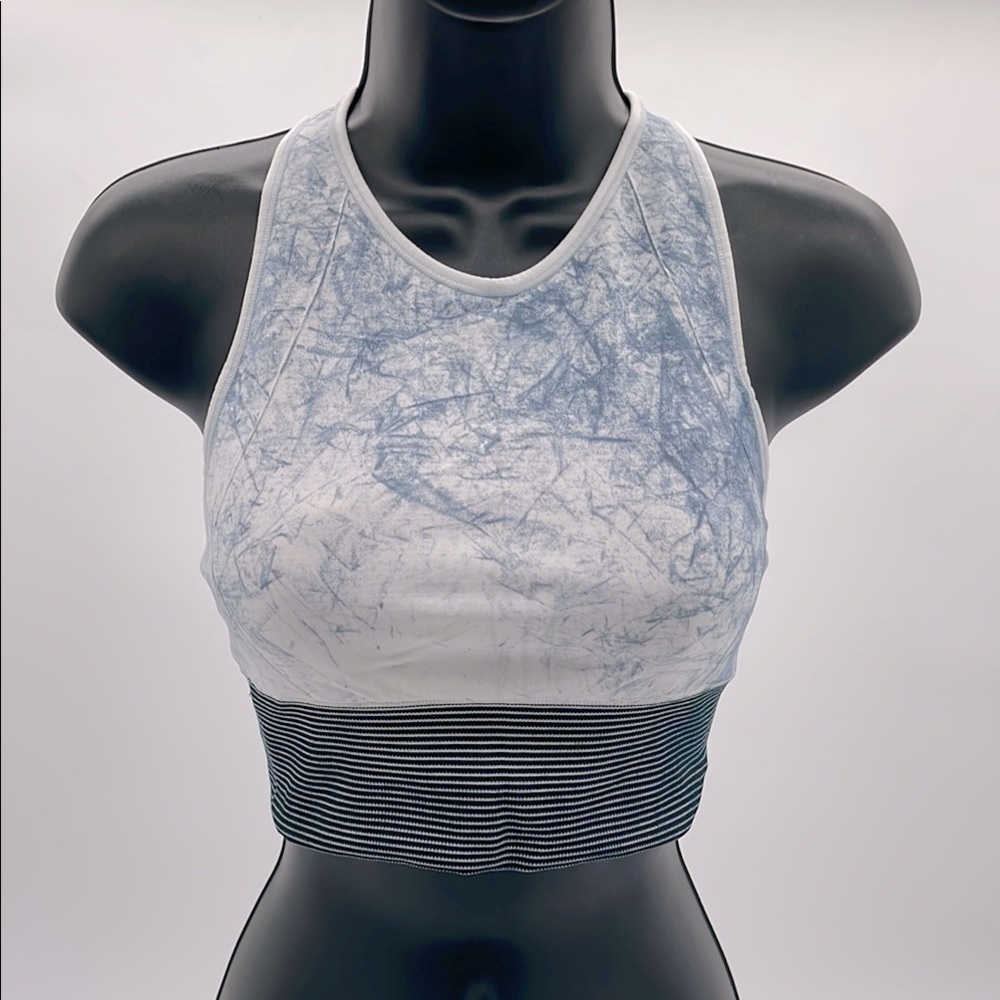 Lululemon ebb to train bra| Blue and White Tie-Dye Crop Top